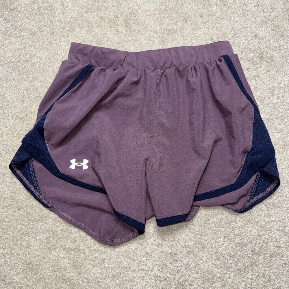 UA Under Armour Jogging Shorts Active Womens XS Purple Double Lined Loose Fit
